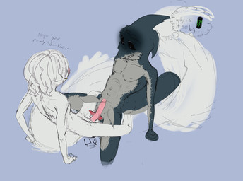 2_penises albino angel_skunk animal_genitalia animal_penis anthro athletic balls big_penis big_tail black_sclera blush bound clothing comparing comparing_penis duo ear_piercing facial_piercing femboy genitals hair hair_over_eyes hemipenes humanoid_genitalia legs_tied legwear lip_piercing male male/male multi_genitalia multi_penis nipples penis piercing pink_nose pink_penis scared shadow_face shark_fin skunk_tail small_penis tail li00 monster_energy fish mackerel_shark mammal marine mephitid shark skunk thresher_shark hi_res