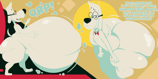 after_vore anthro anthro_pred before_and_after belly big_belly big_butt biped bow_tie burping butt eyewear fatal_vore fur glasses hand_on_belly huge_belly huge_butt hyper hyper_belly male male_pred motion_lines open_mouth rumbling_stomach smile solo tail teeth text thick_thighs tongue vore weight_gain white_body white_fur afraart jay_ward_productions mr._peabody_and_sherman mr._peabody beagle canid canine canis domestic_dog hunting_dog mammal scent_hound 2026 absurd_res english_text hi_res