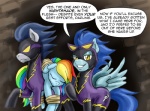 blue_body blue_feathers blue_fur comic dialogue duo english_text equid equine feathered_wings feathers female feral friendship_is_magic fur hair hasbro male mammal multicolored_hair my_little_pony mythological_creature mythological_equine mythology nightshade_(mlp) pegasus pluckyninja rainbow_dash_(mlp) rainbow_hair shadowbolts_(mlp) text wings