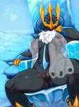 anthro anthrofied beak blue_eyes breasts chair chest_tuft fabric female furniture genitals haughty_look ice looking_at_viewer looking_down looking_down_at_viewer nipples nude pokemorph pussy raised_hand reclining sitting solo throne tuft sultryswan nintendo pokemon avian bird empoleon generation_4_pokemon pokemon_(species) 2025 3:4 digital_media_(artwork) hi_res ibispaint_(artwork) procreate_(artwork) signature