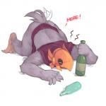 alcohol anthro beer beverage blush clothed clothing solo lowerkuo league_of_legends riot_games tencent azir_(lol) avian bird 1:1