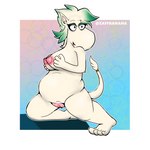 anthro border breasts female fur genitals hair nipples non-mammal_nipples nude pussy simple_background solo white_body white_border zaffbanana the_moomins fan_character mammal moomin troll_(mythology) 1:1 absurd_res hi_res