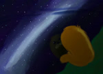 ambiguous_gender brown_body brown_fur fur music night reflection sky solo star starry_sky water jumpjump gondola_(spurdo) spurdo unknown_species animated long_playtime sound webm