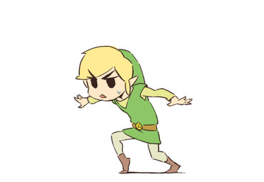 blonde_hair boots clothing footwear hair hat headgear headwear humanoid_pointy_ears light_body light_skin male not_furry open_mouth pointy_ears shoes simple_background sneaking solo walking yosino1985 nintendo the_legend_of_zelda wind_waker toon_link elf humanoid hylian animated animated_gif short_playtime
