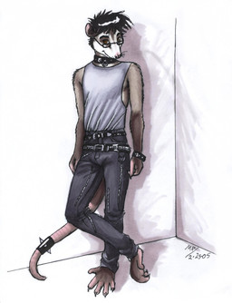 avoid_posting belt chance clothed clothing collar conditional_dnp crossed_legs eyewear glasses goth hair looking_at_viewer male mammal marsupial moodyferret opossum shirt solo spikes standing
Rating: Safe
Score: 4
User: Raiza
Date: August 07, 2014 avoid_posting belt chance clothed clothing collar conditional_dnp crossed_legs eyewear glasses goth hair looking_at_viewer male mammal marsupial moodyferret opossum shirt solo spikes standing
Rating: Safe
Score: 4
User: Raiza
Date: August 07, 2014