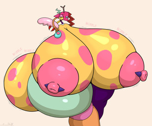 areola barbell_piercing big_areola big_breasts big_butt breasts butt female glistening_eyelids half-closed_eyes huge_breasts huge_butt huge_hips huge_thighs hyper hyper_breasts hyper_butt hyper_hips hyper_thighs looking_at_viewer motion_lines multicolored_body narrowed_eyes nipple_dip nipple_piercing nipples not_furry onomatopoeia piercing pink_areola pink_nipples solo sound_effects spots spotted_breasts spotted_butt text thick_thighs wide_hips stemingbunbun glitch_productions the_amazing_digital_circus zooble_(tadc) animate_inanimate humanoid living_toy english_text hi_res nonbinary_(lore)