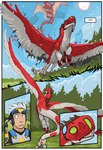 alradeck ambiguous_gender angel breaking_chain caelum_sky cempe_(caelum_sky) comic conditional_dnp demon detailed_background digital_media_(artwork) dinosaur dragon duo_focus exorcist feathered_wings feathers female feral flying forest forest_background green_eyes group hair male monster mythological_creature mythological_scalie mythology nature nature_background neri_(caelum_sky) plant quadruped raziel_(caelum_sky) red_body reptile running scalie spread_wings tail tree white_hair wings