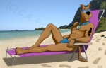abs anthro beach biceps black_fur black_nose bloodhound body_markings brown_fur bulge c_a_prod canine claws clothed clothing collar dog eyewear fur glasses grin lying male mammal markings muscles on_back pecs pose reclining sand scooby-doo scooby-doo_(series) sea seaside sitting skimpy smile solo speedo spots swimsuit toe_claws topless watch water wristwatch
Rating: Questionable
Score: 7
User: Sods
Date: April 17, 2013