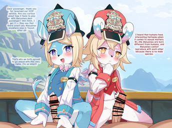 adult_on_young age_difference anthro biped blonde_hair blue_body blush blush_lines bottomless censored_genitalia clothed clothing detailed_background dialogue erection female female_on_top genitals glans group hair hat headgear headwear human_on_anthro interspecies larger_male loli male male/female male_on_bottom multicolored_body older_male on_bottom on_top outside penis pink_body size_difference smaller_female text thick_thighs topwear vein veiny_penis white_body young younger_female luxus48 genshin_impact mihoyo aeval_(genshin_impact) elphane_(genshin_impact) human mammal melusine_(genshin_impact) censored english_text