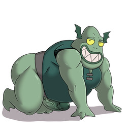 anthro balls bottomless bottomless_anthro bottomless_male clothed clothing genitals glans green_balls green_body green_clothing green_glans green_penis green_shirt green_topwear humanoid_genitalia humanoid_penis male musclegut muscular overweight overweight_anthro overweight_male penis shirt simple_background solo teeth topwear vein veiny_penis white_background ofstrial disney star_vs._the_forces_of_evil buff_frog_(svtfoe) amphibian frog absurd_res hi_res