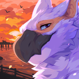 anthro blue_eyes fur glistening glistening_eyes looking_at_viewer male markings mouth_closed orange_inner_ear orange_markings outside solo white_body white_ears white_fur corzh77 capcom monster_hunter flying_wyvern nargacuga 1:1 hi_res