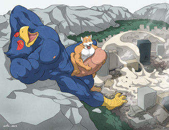 abs anthro athletic balls beak biceps big_muscles big_penis blue_body blue_feathers bodily_fluids body_size_growth brown_body brown_fur claws cum cum_flooding cum_string cumshot destruction duo ejaculation erection excessive_cum excessive_genital_fluids eyes_closed feathers feet flexing fur genital_fluids genitals grin growth_sequence hair handjob hands_behind_head humanoid_genitalia humanoid_penis hyper hyper_cum interspecies larger_male leaking macro male male/male male_on_bottom male_on_top muscular muscular_male nipples nude on_bottom on_top open_mouth orange_body orange_fur orgasm orgasm_from_transformation pecs penile penis penis_riding pose precum presenting sex sitting size_difference size_tiering size_transformation smaller_male smile standing straddling talons teeth thick_penis toe_claws toes transformation vein veiny_penis white_body white_fur white_hair wfa nintendo star_fox falco_lombardi fox_mccloud avian bird canid canine fox mammal hi_res