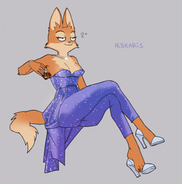 alcohol anthro beverage breasts clothing drunk female nipple_slip nipples sitting solo substance_intoxication tight_clothing miskaris228 dreamworks the_bad_guys diane_foxington canid canine fox mammal hi_res