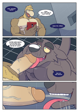 4_fingers anthro beak bedroom black_nose blue_eyes bodily_fluids brown_body brown_feathers brown_fur brown_glans brown_pubes cellphone color_coded color_coded_speech_bubble compliment dialogue drinking drinking_urine duo ears_down electronics eyebrows feathers fingers fur genital_fluids genitals glans grey_beak half-closed_eyes holding_cellphone holding_object holding_phone humanoid_genitalia humanoid_penis inside male male/male muscular muscular_anthro muscular_arms muscular_male name_drop name_in_dialogue narrowed_eyes naughty_face nipples non-mammal_nipples nude overweight overweight_anthro overweight_male peeing peeing_in_mouth peeing_on_another penis penis_in_mouth phone pink_nipples pivoted_ears possession pubes red_tongue slurred_speech speech_bubble taking_picture text thick_eyebrows tongue urine urine_in_mouth vein veiny_penis watersports yellow_sclera mospy_(artist) incestaroos chet_(anti_dev) gunnar's_dad accipitrid accipitriform avian bird chickenhawk kangaroo macropod mammal marsupial 2024 colored comic digital_drawing_(artwork) digital_media_(artwork) english_text hi_res shaded cousins_(lore)