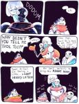 animated_skeleton bone comic dialogue english_text frisk_(undertale) human humanoid loverofpiggies mammal not_furry papyrus_(undertale) sans_(undertale) simple_background skeleton text undead undertale undertale_(series)