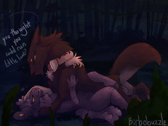anthro anthro_on_feral backsack balls bestiality biped bodily_fluids caught collar dialogue digitigrade dominant dominant_feral duo ear_piercing ear_tag female female_anthro feral flirting flirting_look fluffy fluffy_chest fluffy_tail forest genitals male male/female male_feral nervous nervous_grin nervous_smile nervous_sweat night piercing pinned pinned_to_ground plant quadruped question questionable_consent questioning questioning_tone raised_leg smug smug_expression smug_eyes smug_face speech_bubble submissive submissive_anthro submissive_female sweat tail talking_feral tree birbobuzzle border_collie bovid canid canine canis caprine collie domestic_dog domestic_sheep herding_dog mammal pastoral_dog sheep sheepdog 4:3 hi_res story story_in_description