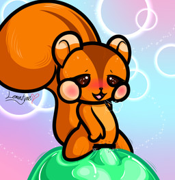 anthro blush bodily_fluids brown_stripes censor_bar censored_genitalia female fur genital_fluids orange_body orange_fur osharisu penetration slime solo stripes vaginal vaginal_fluids vaginal_penetration lemontyne sega touch_de_zuno mammal rodent sciurid tree_squirrel absurd_res censored hi_res