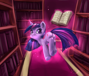 book butt carpet cutie_mark female feral floating fur hair horn library looking_at_viewer looking_back magic multicolored_hair purple_body purple_eyes purple_fur purple_hair rear_view smile solo spell two_tone_hair atryl friendship_is_magic hasbro my_little_pony mythology twilight_sparkle_(mlp) equid equine mammal mythological_creature mythological_equine unicorn digital_media_(artwork) hi_res signature