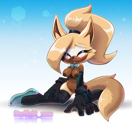 anthro areola barely_visible_genitalia barely_visible_vulva big_breasts black_clothing black_gloves black_handwear black_legwear black_nose black_thigh_highs blue_background blue_bow_tie blue_clothing blue_footwear blue_shoes blush bow_tie breasts brown_areola brown_body brown_fur brown_nipples clothing embarrassed eyelashes eyes_closed female footwear front_view fur genitals gloves gradient_background handwear kneeling legwear nipples nude open_mouth shoes simple_background solo spread_legs spreading tan_body tan_fur thick_thighs thigh_highs vulva white_background wide_hips starliightzone idw_publishing sega sonic_the_hedgehog_(comics) sonic_the_hedgehog_(idw) sonic_the_hedgehog_(series) whisper_the_wolf canid canine canis mammal wolf hi_res