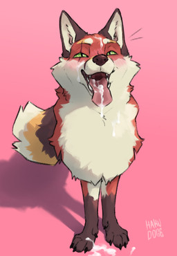 blush bodily_fluids cum cum_drip cum_in_mouth cum_inside cum_on_face cum_on_feet dripping eye_scar facial_scar feet feral fur genital_fluids green_eyes looking_pleasured male open_mouth quadruped red_body red_fur scar solo tongue tongue_out white_body white_fur hakudoge rooke canid canine fox mammal red_fox true_fox absurd_res hi_res