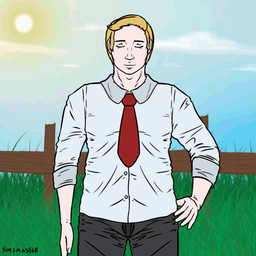 big_breasts bouncing_breasts breast_growth breasts clothing female fur gender_transformation growth horn human_to_anthro looking_at_viewer male mtf_transformation one_eye_closed outside overalls overalls_only short_stackification shortstack shortstack_female shrinking size_transformation solo species_transformation transformation wink winking_at_viewer simsmaster bovid bovine cattle human mammal 1:1 2021 animated colored