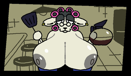 age_difference anthro areola big_breasts big_penis bodily_fluids bouncing_breasts breast_play breasts cum cum_on_breasts cumshot curlers duo ejaculation female first_person_view genital_fluids genitals grey_nipples huge_breasts hyper hyper_breasts male male/female male_pov mature_anthro mature_female nipples penis sex titfuck superiorfox beware_the_shadowcatcher zed_technician_games maude_(bts) bovid caprine mammal shadow_creature sheep 2d_animation animated frame_by_frame loop