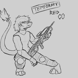 battle_rifle_(halo) bodysuit clothing constricted_pupils crouching facial_scar male mullet posing_for_picture pupils scar skinsuit small_pupils solo tight_clothing x_scar templar_ponyboy rvb_revolution agent_anubis_(chupa) chupadore 1:1 hi_res monochrome