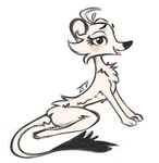 feet female fluffy_chest long_tail on_ground open_mouth semi-anthro simple_background slim_anthro small_feet smile solo tail toony pinky_bestia sherlock_yack hermione domestic_ferret mammal mustelid musteline stoat true_musteline weasel shaded simple_shading sketch