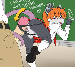 accessory age_difference anthro anthro_on_anthro anus blush bodily_fluids bottomwear breasts butt classroom clitoris clothed clothing clothing_pull creating_art detention duo erection female foreplay genital_fluids genitals grinding hot_dogging humanoid_genitalia humanoid_penis loli looking_back male male/female necktie nipples older_male panties panty_pull partially_clothed penis penis_under_another's_clothing playful precum school school_uniform sex size_difference skirt small_breasts tail teacher teasing tongue tongue_out underwear underwear_pull uniform vaginal_fluids vulva wedgie wet young young_anthro younger_female liontaro masterful dominique_(masterful) taro_(liontaro) american_opossum felid lion mammal marsupial pantherine digital_media_(artwork) hi_res