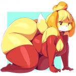 1:1 2018 5_fingers absurd_res all_fours animal_crossing anthro arm_warmers armwear big_breasts big_butt biped border breasts butt canid canine canis clothed clothing curvy_figure digital_media_(artwork) domestic_dog female fingers hi_res huge_butt huge_hips isabelle_(animal_crossing) legwear looking_at_viewer mammal nintendo overweight overweight_anthro overweight_female shih_tzu short_stack skimpy slightly_chubby smile solo stockings thick_thighs thigh_highs toy_dog trinity-fate62 voluptuous white_border wide_hipped_female wide_hips