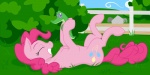 cloud cutie_mark duo eyes_closed female fence feral grass hair happy lying outside pink_hair plant playing purple_eyes rock shrub sky smile geomancing friendship_is_magic hasbro my_little_pony gummy_(mlp) pinkie_pie_(mlp) alligator alligatorid crocodilian earth_pony equid equine horse mammal pony reptile scalie 2013 2:1 hi_res