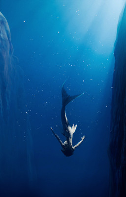 dive lano male mermaid_tail sea solo split_form swimming underwater water mackswell aquatic humanoid merfolk siren hi_res
