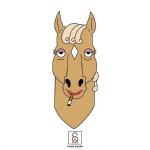 cigarette female looking_at_viewer simple_background smoking solo white_background hiram_ochoa bojack_horseman netflix beatrice_horseman equid equine horse mammal 1:1 2020 signature