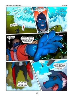 5_fingers anthro armor biceps blue_body blue_eyes blue_fur building clothed clothed_anthro clothed_male clothing debris detailed_background dialogue duo exclamation_point eye_patch eyewear facial_hair fangs fingers forearm_muscles fur hair headgear helmet humanoid_hands ice ice_beam jacket long_hair male melee_weapon muscular muscular_anthro muscular_male open_mouth pokemon_move red_nose speech_bubble standing sword tail teeth text tongue topwear water wave weapon white_body white_fur white_hair yellow_body zourik nintendo pokemon coach_sam_(zourik) lieutenant_sousuke_(zourik) generation_5_pokemon generation_8_pokemon hisuian_form hisuian_samurott pokemon_(species) regional_form_(pokemon) samurott 3:4 absurd_res comic english_text hi_res