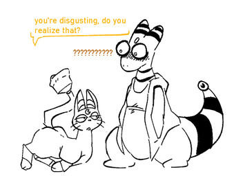 ambiguous_gender anthro bell bell_tail big_butt blush blush_lines butt clothing coat degradation degradation_kink disgust duo eyewear feral glasses huge_butt jewelry lab_coat markings moon_(marking) shirt tank_top topwear unimpressed whiskers catjamn beta_pokemon_games nintendo pokemon pokemon_gold_beta jammi_(catjamn) ampharos berurun beta_pokemon_(species) generation_2_pokemon pokemon_(species) 2025 monochrome sketch trans_(lore) trans_woman_(lore)