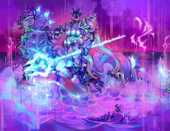 ambiguous_gender anthro armor boat bridle cape clothed clothing cloud detailed_background feral fully_clothed group horizontal_pupils male melee_weapon outside polearm pupils raining reins riding riding_on_back sea sharp_teeth shell teeth trident trio unusual_anatomy vehicle water watercraft weapon goa7boy sean_(goa7boy) amphibian equid equine human mammal colored cool_colors detailed full-length_portrait hi_res portrait purple_theme shaded