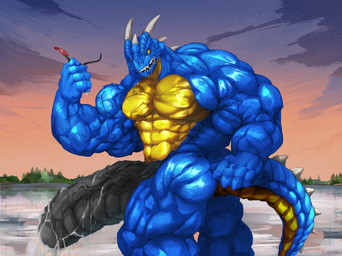 5_fingers anthro big_muscles big_penis biped black_penis blue_body blue_scales bodily_fluids butt cum cum_in_water cum_on_penis erection excessive_cum excessive_genital_fluids fingers flexing flexing_bicep genital_fluids genitals glistening glistening_body horn huge_muscles huge_penis hyper hyper_genitalia hyper_muscles hyper_penis lake leaking_cum macro male multicolored_body multicolored_scales muscular muscular_anthro muscular_male nude partially_submerged penis scales solo spiked_tail spikes spikes_(anatomy) sunset tail teeth thick_penis two_tone_body two_tone_scales vein veiny_muscles veiny_penis yellow_body yellow_eyes yellow_scales bruce892741 mythology nabalazs dragon mythological_creature mythological_scalie scalie absurd_res hi_res