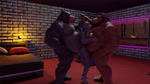 anthro barazoku belly belly_press brown_body brown_fur fur genitals group male male/male musclegut muscular muscular_male overweight overweight_male penis trio alanottaviano bear black_bear brown_bear canid canine canis grizzly_bear mammal ursine wolf 16:9 3d_(artwork) animated digital_media_(artwork) hi_res short_playtime sound webm widescreen