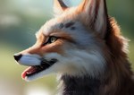 ambiguous_gender black_nose blurred_background feral inner_ear_fluff open_mouth photorealism pink_tongue side_view solo teeth tongue tuft whiskers white_whiskers flutti canid canine fox mammal absurd_res artist_name digital_media_(artwork) digital_painting_(artwork) hi_res