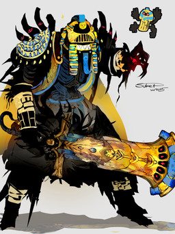 5_fingers anthro anthrofied biped claws clothing egyptian egyptian_clothing egyptian_headdress fingers holding_melee_weapon holding_object holding_sword holding_weapon humanoid_hands melee_weapon sharp_teeth solo sword teeth weapon sukep nintendo pokemon cofagrigus generation_5_pokemon monster pokemon_(species) absurd_res colored hi_res