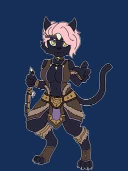 anthro big_breasts black_body black_fur breasts cleavage clothed clothing dagger digitigrade female fur hair holding_object holding_weapon looking_at_viewer melanistic melee_weapon pink_hair solo thick_thighs weapon yellow_eyes silvershield88 dungeons_and_dragons hasbro wizards_of_the_coast felid mammal pantherine tabaxi 3:4 absurd_res alpha_channel hi_res