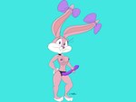 anthro dildo female sex_toy solo strapon jrxt tiny_toon_adventures warner_brothers babs_bunny lagomorph leporid mammal rabbit absurd_res hi_res