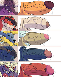 ball_tuft balls barazoku big_penis blue_body blue_eyes blue_penis bodily_fluids chart comparing comparing_penis dripping foreskin genital_fluids genitals group horn humanoid_genitalia humanoid_penis male non-mammal_balls non-mammal_foreskin orange_eyes orange_penis partially_retracted_foreskin penis penis_chart penis_size_difference precum precum_drip pubes purple_body realistic_penis_size red_body red_penis retracted_foreskin teeth tuft vein veiny_penis yellow_eyes castrodour capcom monster_hunter penis_lineup elder_dragon fanged_wyvern flying_wyvern magnamalo nargacuga nergigante rath_wyvern rathalos scalie zinogre 4:5 absurd_res hi_res