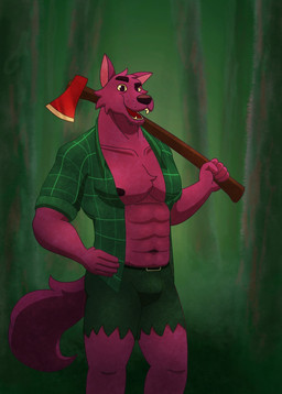 abs anthro axe belt bottomwear clothed clothing denim denim_bottomwear denim_clothing denim_shorts male male_anthro melee_weapon muscular muscular_male nipples open_clothing open_shirt open_topwear pattern_clothing pattern_shirt pattern_topwear pecs plaid plaid_clothing plaid_shirt plaid_topwear shirt shorts solo topwear torn_bottomwear torn_clothing torn_shorts weapon papa_olive cartoon_network mythology ok_k.o.!_let's_be_heroes bernard_(ok_k.o.!_lbh) canid canine canis mammal mythological_canine mythological_creature werecanid werecanine werecreature werewolf wolf hi_res
