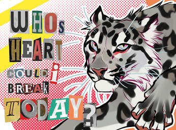 ambiguous_feral ambiguous_gender black_markings blue_eyes feral fur glistening glistening_eyes grey_body grey_fur looking_at_viewer markings mouth_closed multicolored_eyes pattern_background pawpads pupils red_nose red_pawpads simple_background slit_pupils solo two_tone_eyes whiskers white_body white_fur yellow_eyes justkiddinb felid mammal