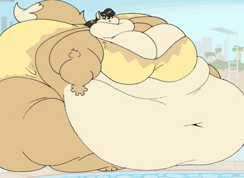 anthro belly big_belly big_breasts bikini bikini_bottom bikini_top black_hair breasts chubby_cheeks clothing deep_navel female fur hair huge_belly huge_breasts huge_thighs hyper hyper_belly hyper_thighs ladder morbidly_obese morbidly_obese_anthro morbidly_obese_female navel obese obese_anthro obese_female overweight overweight_anthro overweight_female palm_tree plant sand solo swimming_pool swimwear tan_body tan_fur thick_thighs tree two-piece_swimsuit water virus-20 june_coyote canid canine canis coyote mammal 2024 digital_media_(artwork) hi_res