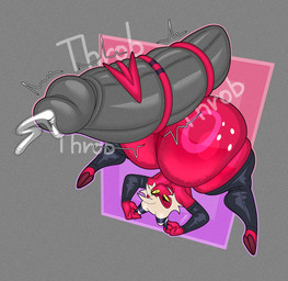 anus armwear ass_up bent_over big_butt big_penis black_armwear black_clothing black_eyebrows black_eyes black_legwear black_thigh_highs butt clothing disembodied_penis eyebrows genitals grey_background hair hooves horn huge_butt huge_penis hyper hyper_butt hyper_genitalia hyper_penis legwear male motion_lines not_furry penis rear_view red_body red_hooves red_tail sharp_teeth simple_background smile solo spade_tail tail tail_coil tail_wrapped_around_penis teeth thick_thighs thigh_highs upside_down white_hair white_horn yellow_sclera daeriusus hellaverse helluva_boss moxxie_(helluva_boss) demon humanoid imp 2026 colored digital_media_(artwork) hi_res shaded signature