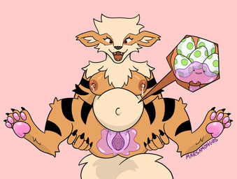 anthro bodily_fluids breasts cervical_penetration cervix cervix_view clitoris duo egg egg_in_uterus egg_inflation female feral fur genitals humanoid_genitalia internal lactating orange_body orange_fur pawpads paws penetration pregnant presenting presenting_vulva spread_legs spreading tan_body tan_fur unbirthing vaginal vore vulva x-ray_view marsamongus nintendo pokemon fan_character arcanine ditto_(pokemon) generation_1_pokemon pokemon_(species) hi_res