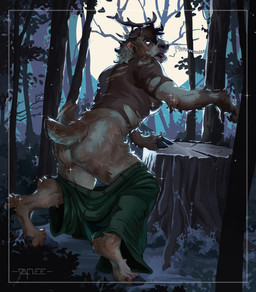 anthro big_muscles biped black_eyes bottomwear brown_body brown_fur butt clothing forest fur green_bottomwear green_clothing green_pants grey_body grey_fur male moon muscular muscular_anthro muscular_male pants plant shirt solo species_transformation star tail topwear torn_clothing torn_shirt torn_topwear transformation tree undressing_self yellow_sclera yaflee deer mammal 2026 absurd_res hi_res