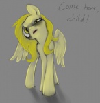 2012 blonde_hair bubbles_(mlp_fanfic) derpy's_mother_(mlp_fanfic) equid equine eye_bags fan_character feathered_wings feathers female feral fur grey_background hair hasbro madcookiefighter mammal my_little_pony mythological_creature mythological_equine mythology pegasus simple_background solo wings yellow_body yellow_eyes yellow_fur